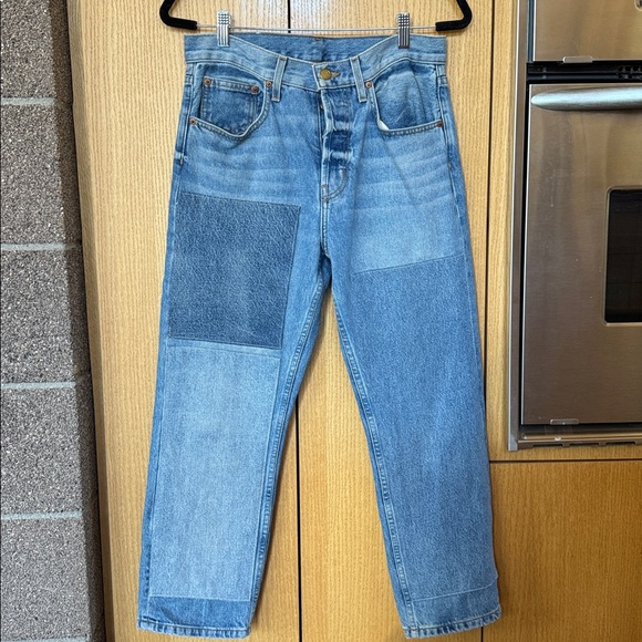 B Sides Marcel Relaxed Straight Jean Tate Vintage Patchwork No. 3 Size 26